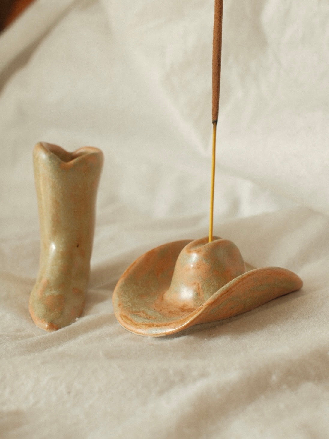 Cowboy hat incense holder